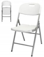 Scaun pliabil 54x46x86 cm, otel si HDPE, antiderapant, alb Mob360 - imagine 7
