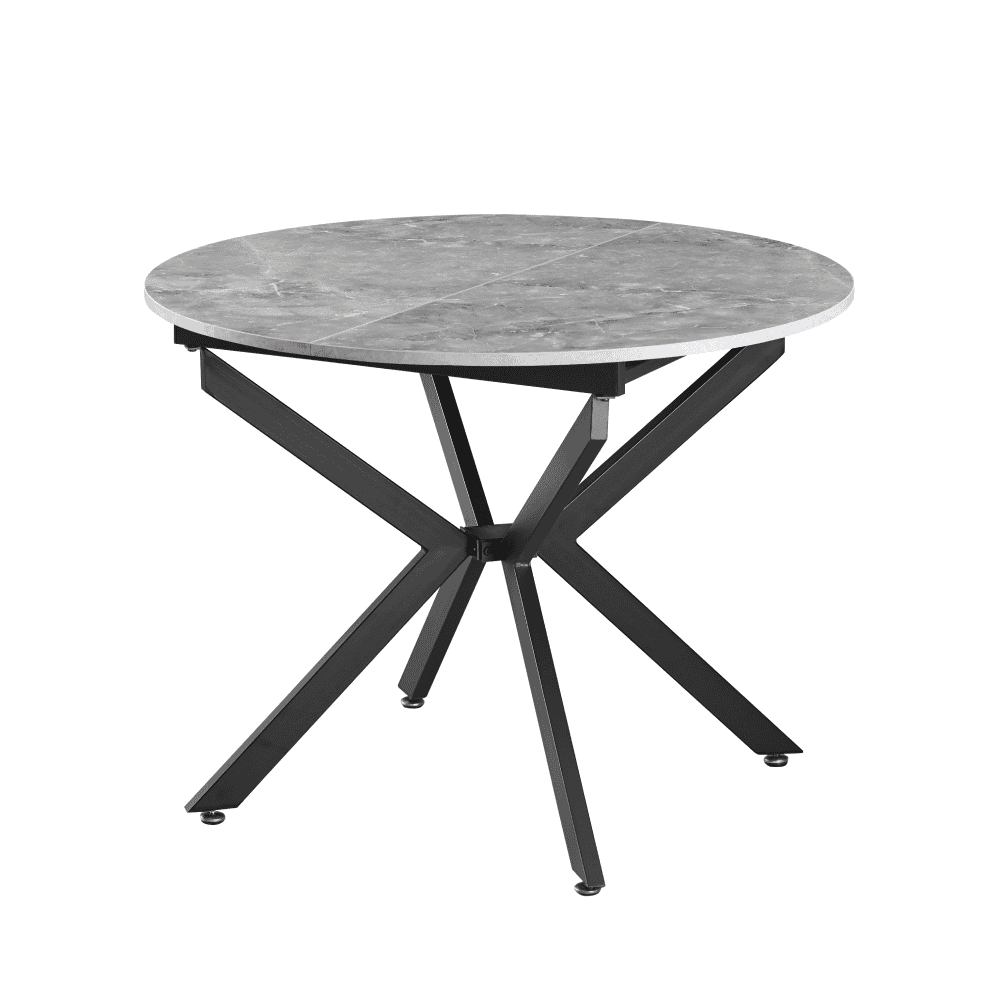 abero-typ-1-stol-beton-1 Masă extensibilă de dining, beton/neagră, 100x100-140x75 cm, ABERO TIP 1 - imagine 1