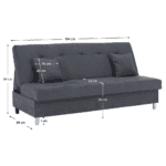 Canapea extensibilă, gri, ALADA - imagine 2