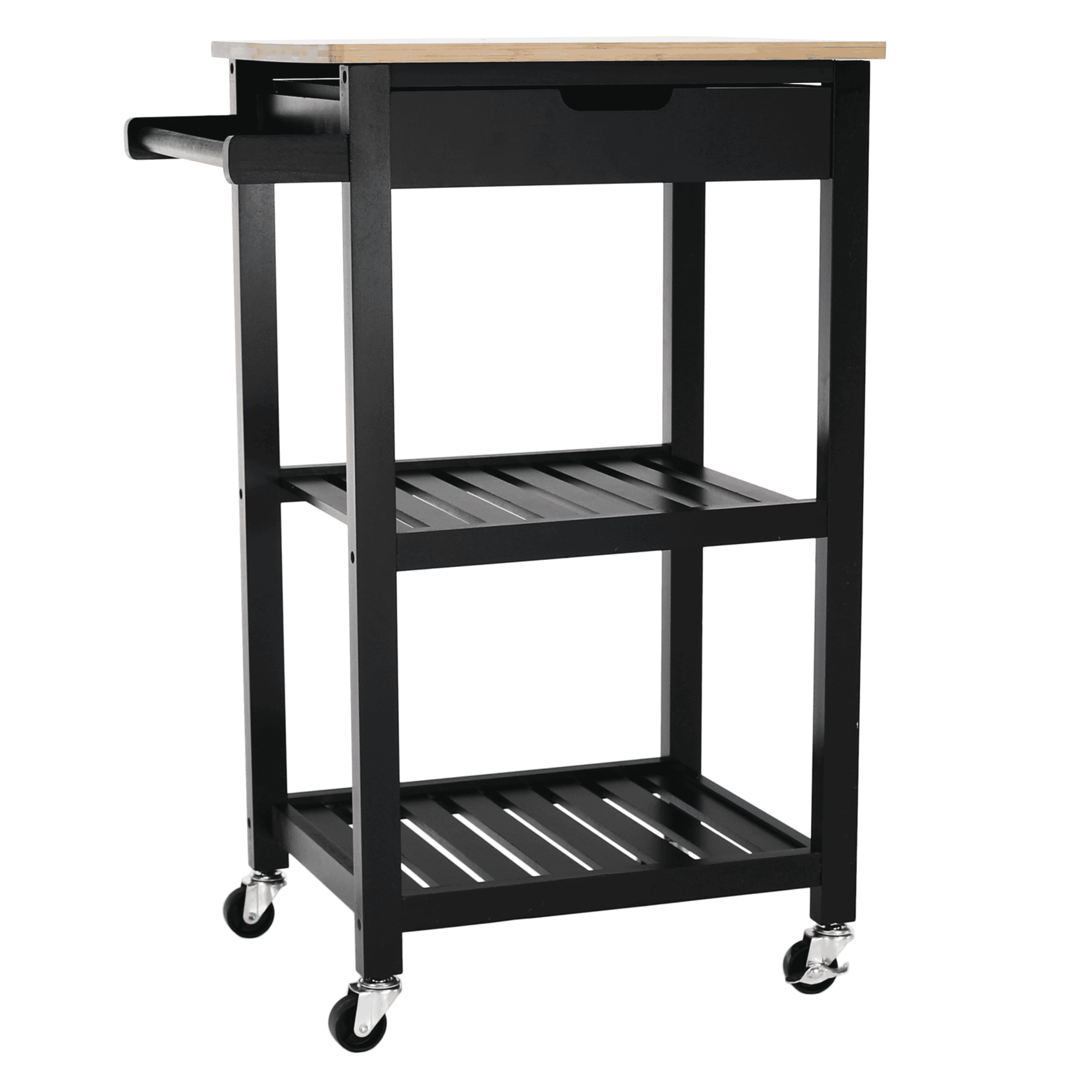 arete-01 Cărucior de servire, natural/negru, ARETE - imagine 1