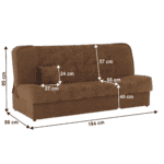 Canapea extensibilă, material textil auriu/model, ASIA NEW - imagine 2