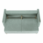 Canapea extensibilă, verde mentă textil Queens, AURELIA - imagine 2