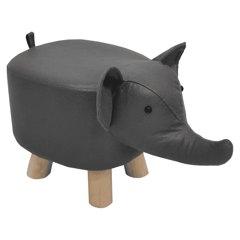 balbo-taburet-siva-2 Taburet în formă de elefant, gri/natural, BALBO - imagine 1