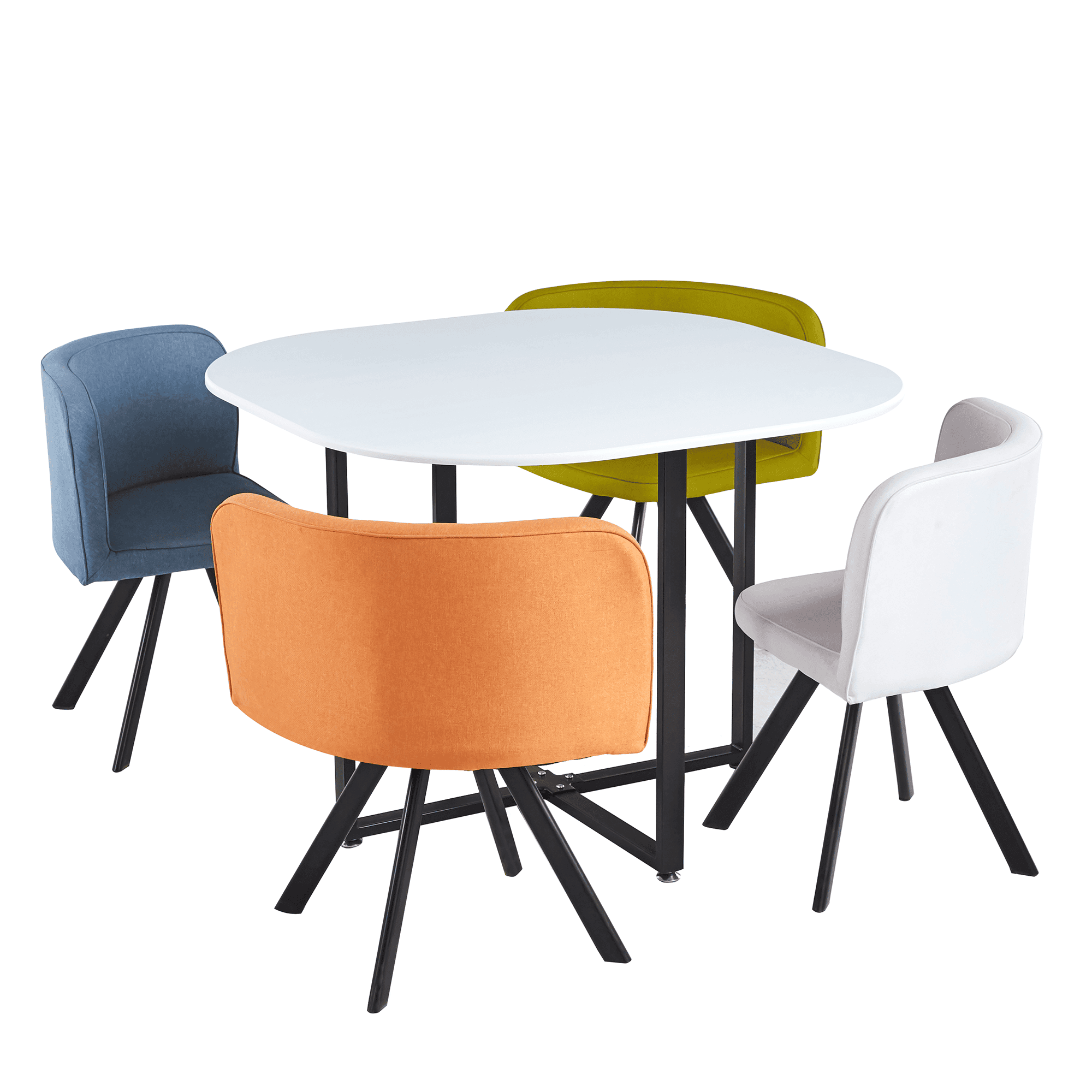 bevis-bf-01-min Set de mobilier dining 1+4, alb/culori mixte, BEVIS NEW - imagine 1