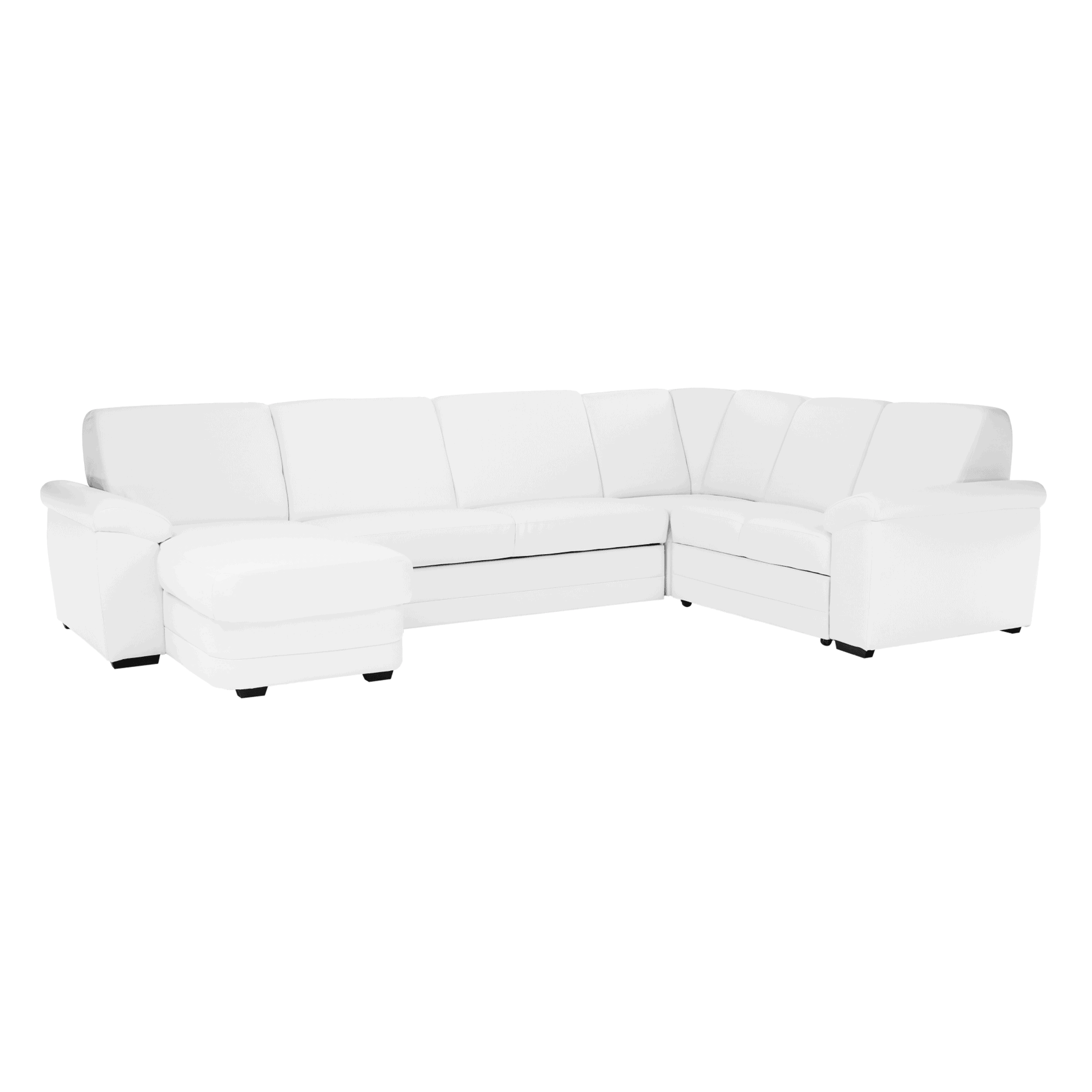 biter-01 Colţar în formă de U, piele eco alb, stânga, BITER U - imagine 1