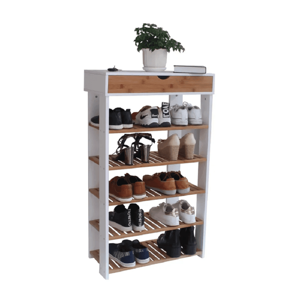 botnik-biela-prirodna-nuget-typ2 Dulap încălţâminte, alb/natural, NUGET TYP 2 - imagine 1