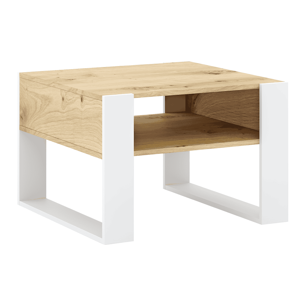 cara-2-stol-artisan-biela-1 Masă de cafea, stejar artisan/alb, CARA 2 - imagine 1