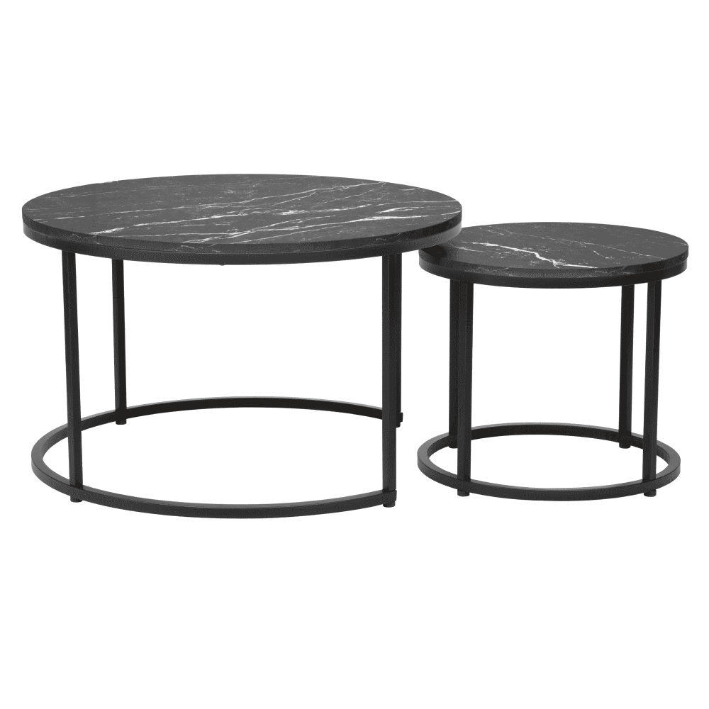 cirko-konf-dod-tmsiva-01 Măsuţe de cafea, set de 2, gri închis/negru, CIRKO - imagine 1