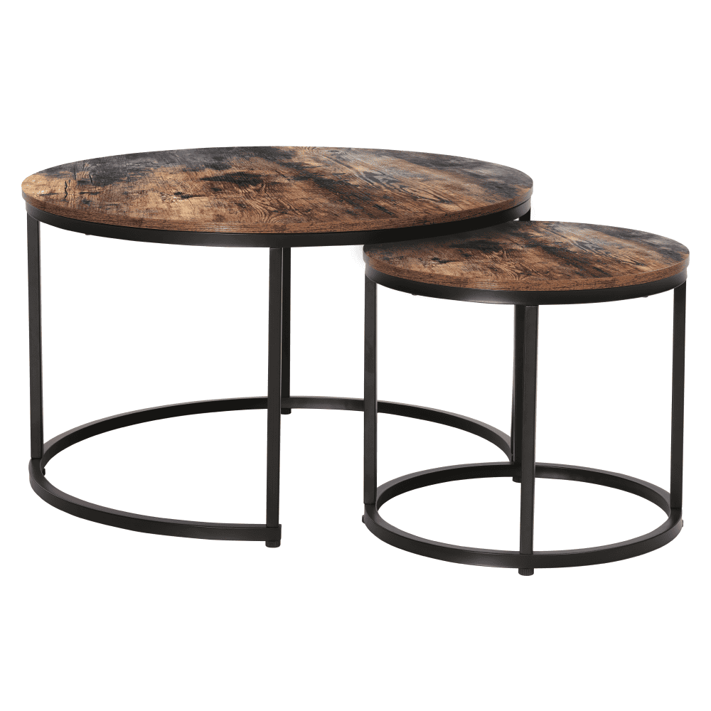 cirko-stare-dr-stol-01 Măsuţe de cafea, set de 2, nuc/negru, CIRKO - imagine 1