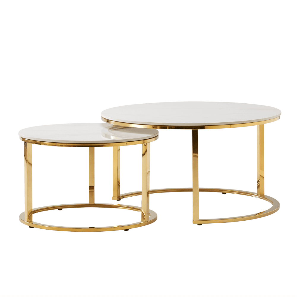 devnet-2-new-zlata-01 Set 2 mese de cafea, auriu/imitaţie de marmură, DEVNET 2 NEW - imagine 1