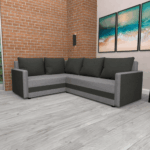 Canapea universală, neagră / gri, DINA L ROH - imagine 2