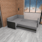 Canapea universală, neagră / gri, DINA L ROH - imagine 3