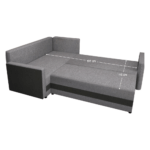 Canapea universală, neagră / gri, DINA L ROH - imagine 5