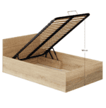 Pat cu somieră metalic şi spaţiu de depozitare, 120x200, stejar sonoma, DOLI - imagine 2