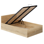 Pat cu somieră metalic şi spaţiu de depozitare, 120x200, stejar sonoma, DOLI - imagine 3