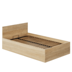 Pat cu somieră metalic şi spaţiu de depozitare, 120x200, stejar sonoma, DOLI - imagine 5