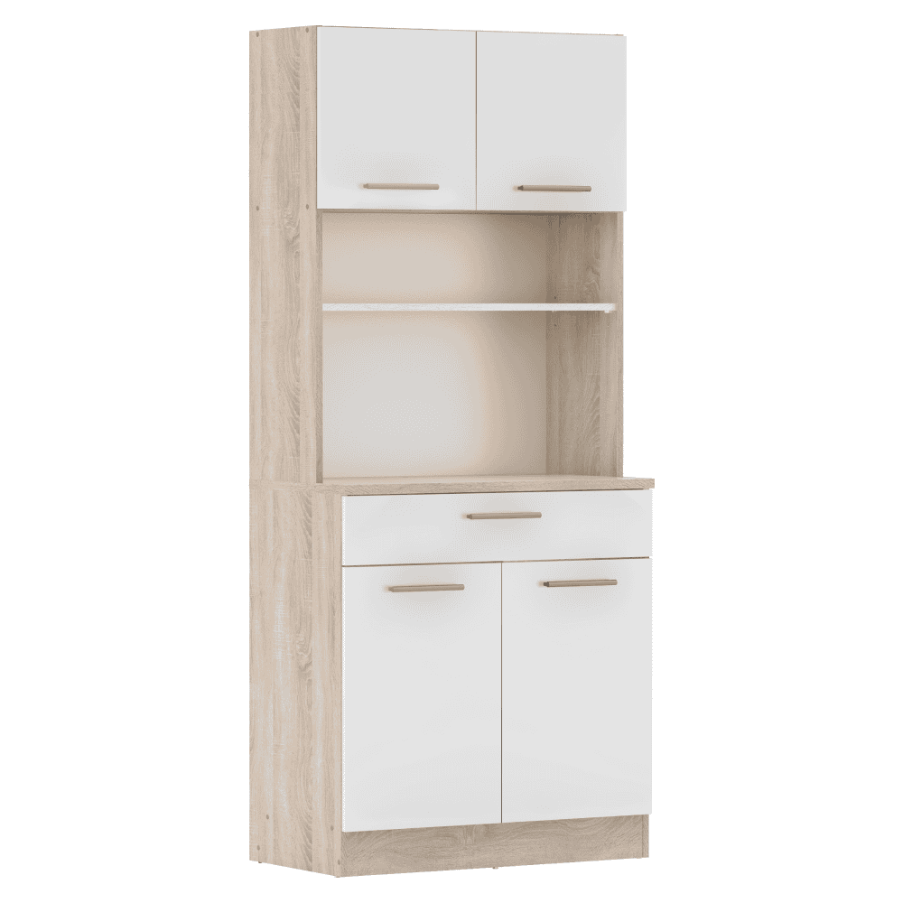 domis-new-kredenc-sonoma-biela-01 Dulap de bucătărie cu patru uşi, stejar sonoma/alb, DOMIS NEW - imagine 1