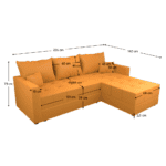 Set canapea universală, muştar, DUAN ROH - imagine 4