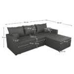 Set canapea universală, gri, DUAN ROH - imagine 4