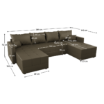 Set de canapea universală, maro, DUAN U UNI - imagine 5