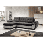 Canapea extensibilă, gri deschis/gri închis, stânga, ENIF ROH - imagine 2