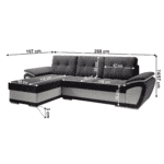 Canapea extensibilă, gri deschis/gri închis, stânga, ENIF ROH - imagine 4