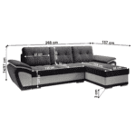 Canapea extensibilă, gri deschis/gri închis, dreapta, ENIF ROH - imagine 4