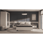 Pat cu somieră, 160x200, caşmir/stejar castello, EYCO - imagine 3