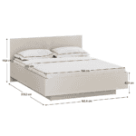 Pat cu somieră, 160x200, caşmir/stejar castello, EYCO - imagine 2