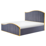 Pat cu somieră, 180x200, gri închis ţesătură Velvet/gold crom auriu, GEORGIA - imagine 2