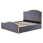 Pat cu somieră, 180x200, gri închis ţesătură Velvet/gold crom auriu, GEORGIA - imagine 3