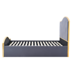 Pat cu somieră, 180x200, gri închis ţesătură Velvet/gold crom auriu, GEORGIA - imagine 7