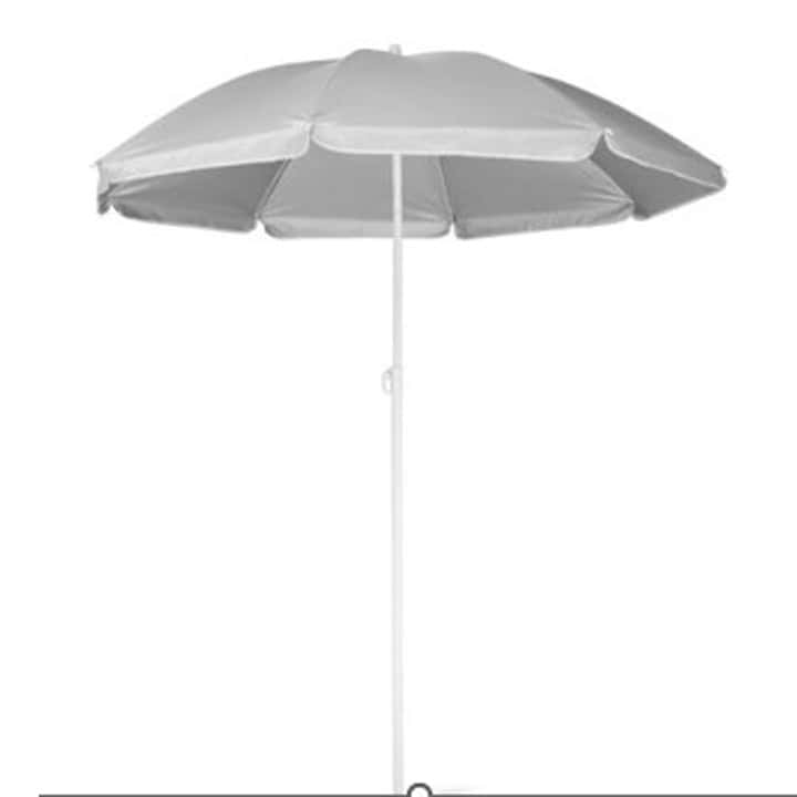 grikx Umbrela de plaja pliabila cu protectie UV si inaltime reglabila, diametru 150 cm, gri Mob360 - imagine 1