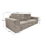 Canapea extensibilă, taupe gri-bej, HARPERA BIG SOFA - imagine 7