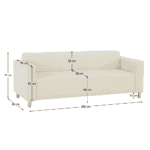 Canapea 3 locuri, piele ecologică bej, HOMKER - imagine 7