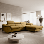 Set canapea extensibilă HORTY ROH, dreapta, în culoarea muştarului - imagine 5