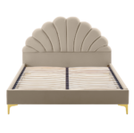 Pat cu somieră, 160x200, ţesătură Velvet bej, ISADORA - imagine 9