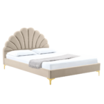 Pat cu somieră, 160x200, ţesătură Velvet bej, ISADORA