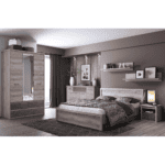 Pat cu rafturi, 160x200, castan Nairobi, JESI NEW - imagine 6