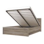 Pat cu spaţiu de depozitare, 140x200, stejar Sonoma, JESI NEW - imagine 4