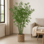 Bambus artificial Atmosphera cu ghiveci din material natural, 150 cm, verde Mob360 - imagine 4