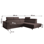 Canapea extensibilă, maro, dreapta, JOGI ROH - imagine 4