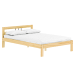 Pat cu somieră, natural, lemn de pin, 140x200, JONA