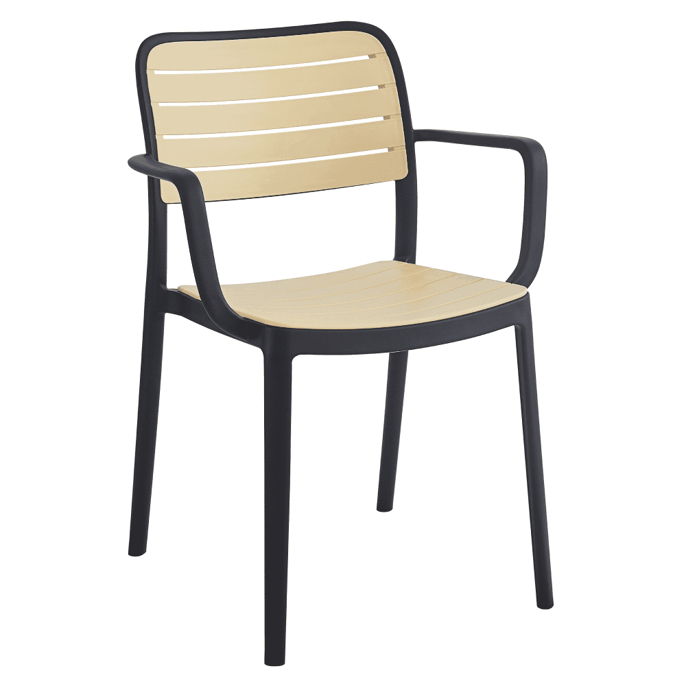 kardos-typ-2-stolicka-cierna-01 Scaun stivuibil, negru/bej, KARDOS TYP 2 - imagine 1