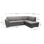 Set canapea, gri, dreapta, KENAI ROH - imagine 2