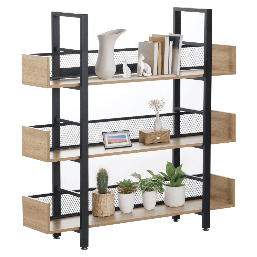 kilis-new-regal-typ-1-02 Raft cu 3 poliţe, stejar/negru, KILIS NEW TIP 1 - imagine 1