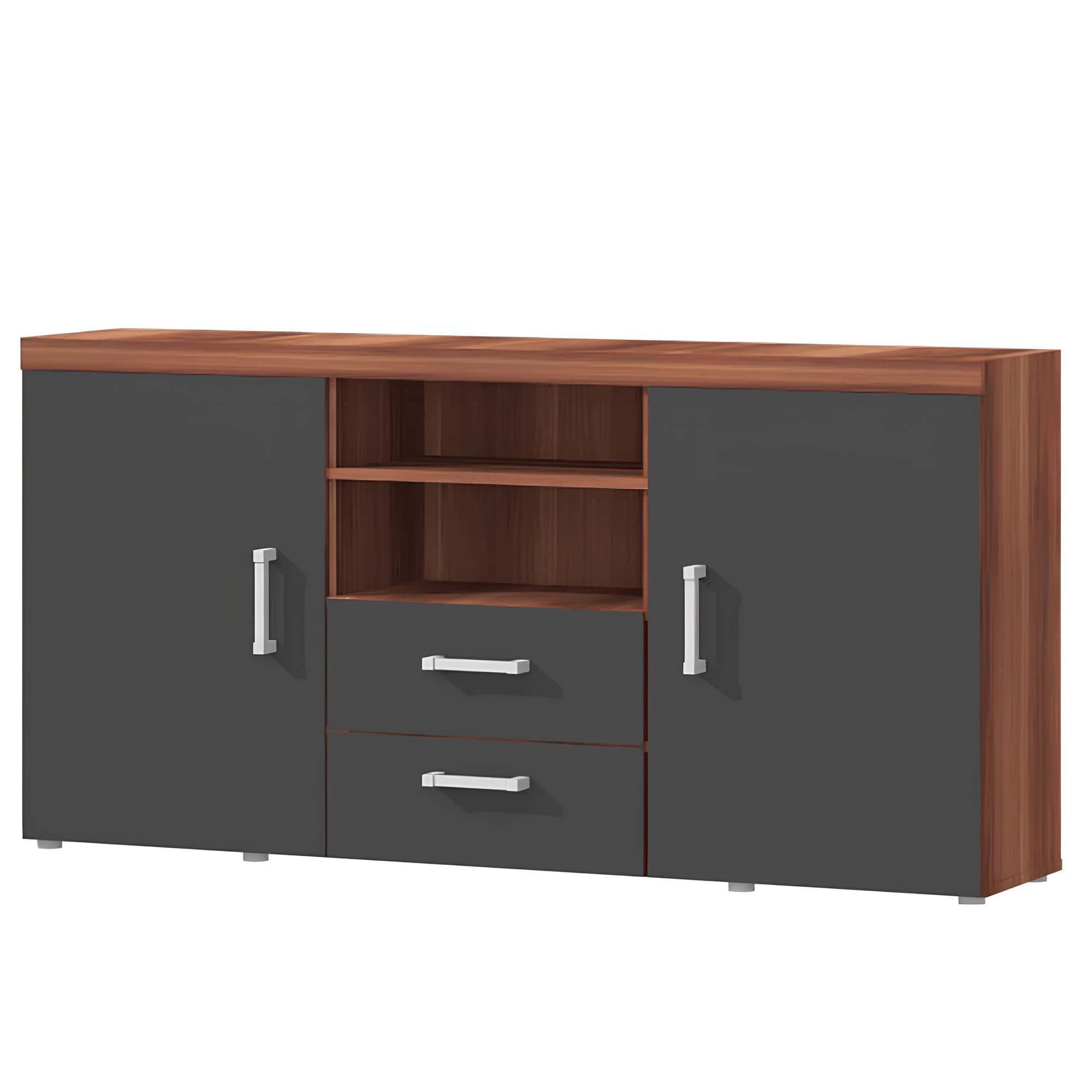 kombinovana-komoda-slivka-siva-cheris5-03 Scrin combinat CHERIS 5, prun/grafit gri - imagine 1