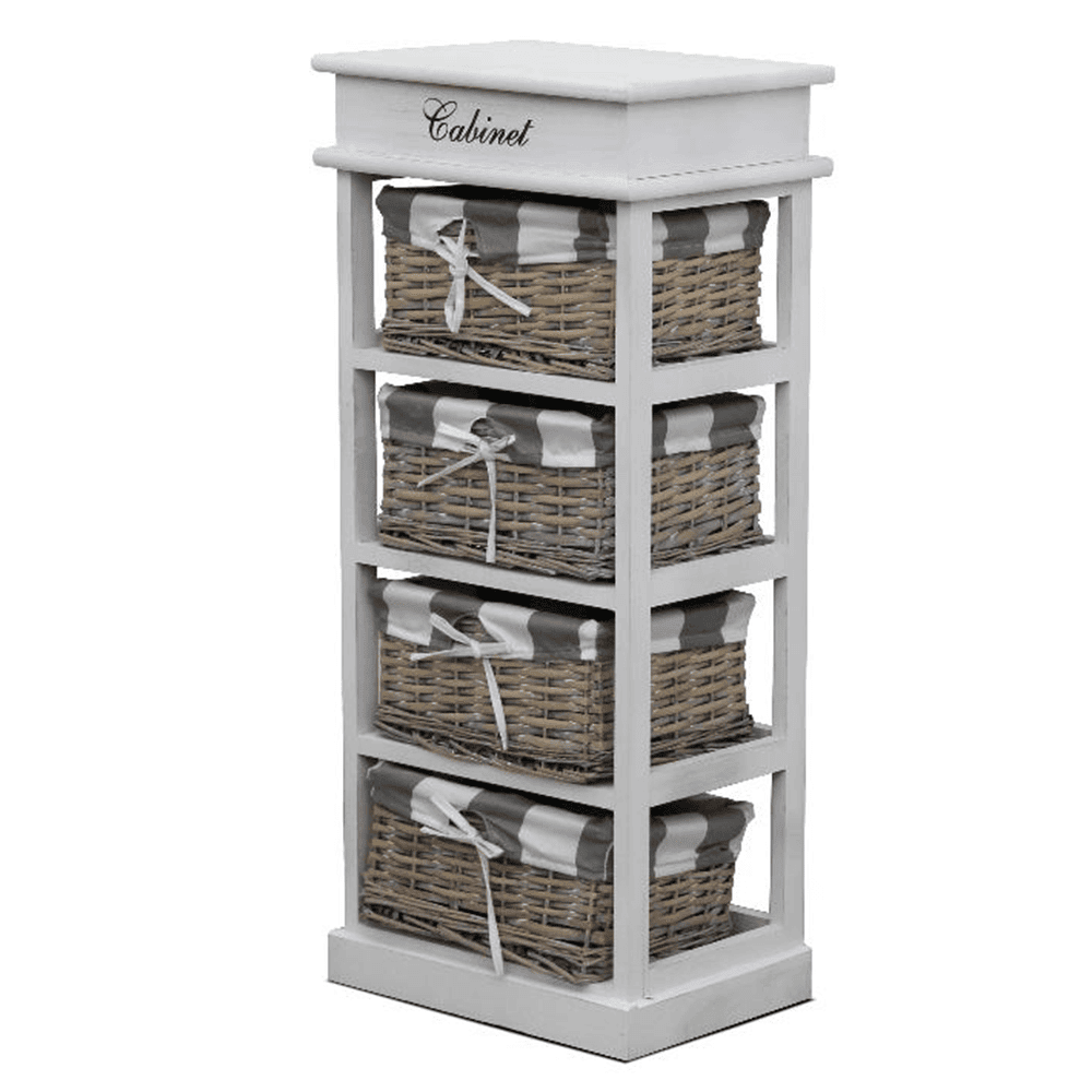 komoda-mannon-4-hlavna Comodă, 4 coşuri, gri/alb, MANON 4 - imagine 1