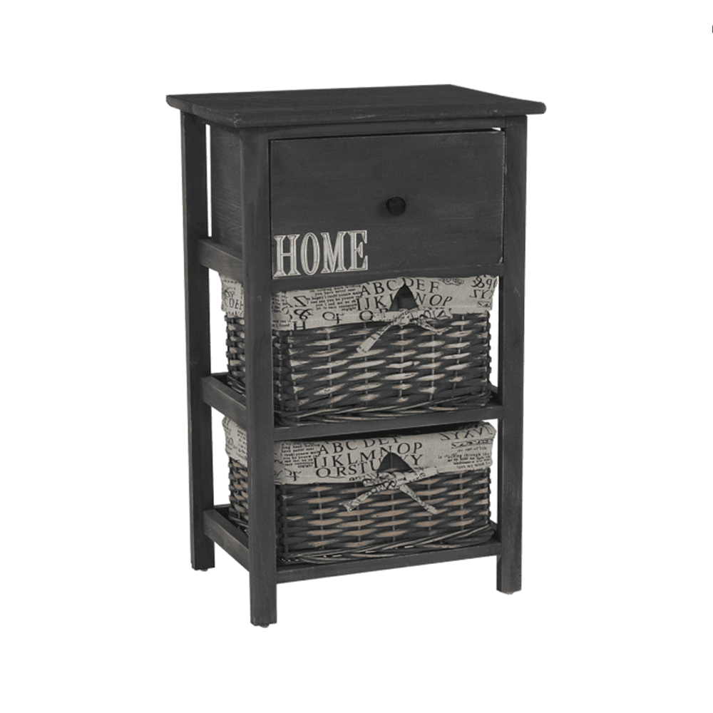 komoda-sivohneda-darkie-02 Comodă, 2 coşuri, 1 sertar, gri maroniu, DARKIE 2 - imagine 1