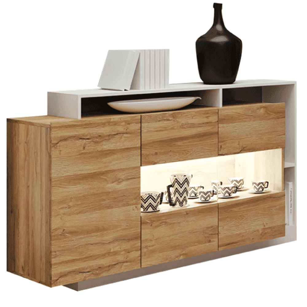 komoda-sub-grandson-biela-alicante-01 Comodă, stejar grandson/alb, ALICANTE - imagine 1